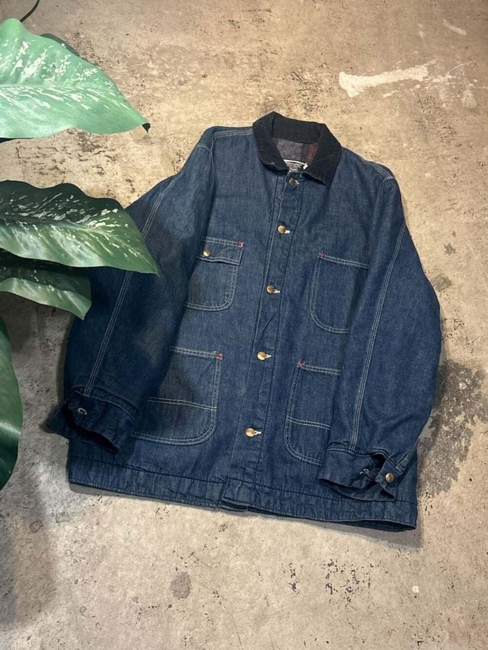 Sears Work N Leisure Denim Chore Jacket Size XL 46-48 Blanket Lined Corduroy